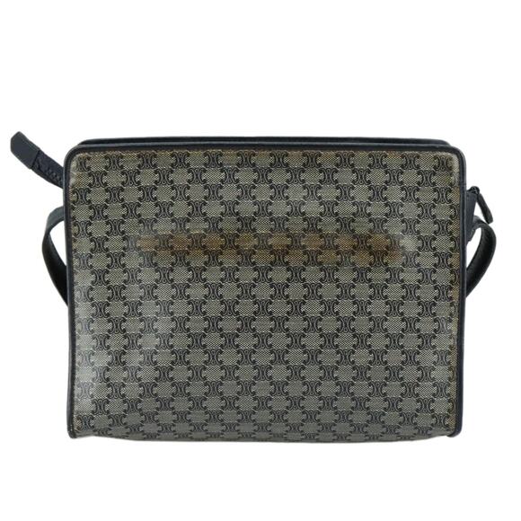 CELINE Macadam Canvas Shoulder Bag Coated Canvas Navy - Picture 3 of 12